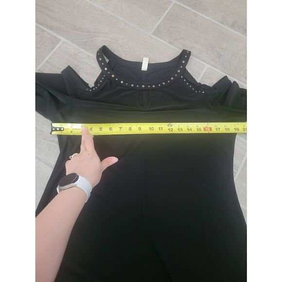 Women's Per Seption Concept Cold Shoulder Black Dress Size Large - Picture 3 of 6